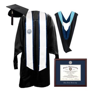 utah state university master silver graduation regalia bundle